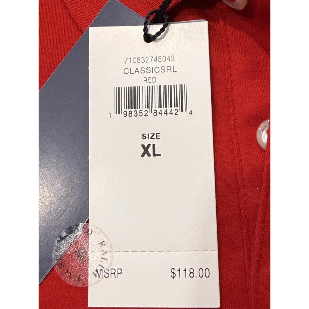 Polo Ralph Lauren Classic Fit Polo Shirt CLASSICSRL Red XL 100% Cotton